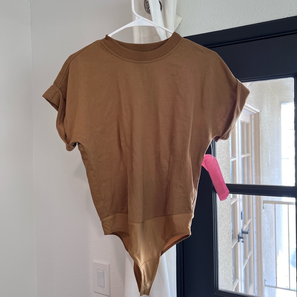 NEW lululemon Heavyweight Cotton T-Shirt Bodysuit Brown Size 6